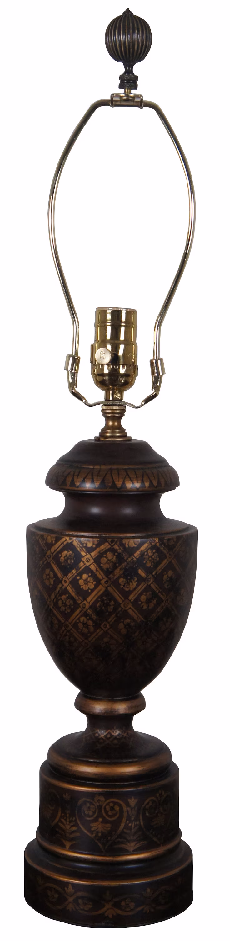 Vintage Bradburn Gallery Diamond Hill Trophy Urn Table Lamp Brown Gold 26"
