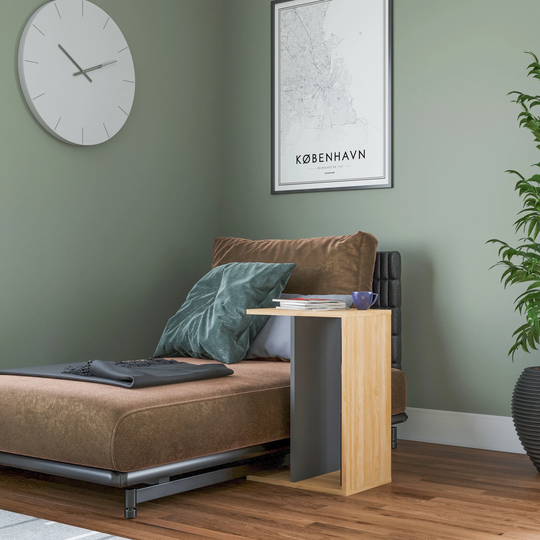 Valentina Side Table | C End Modern Living Room Furniture Oak - White Anthracite