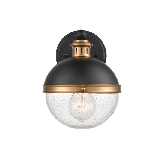 Millennium Lighting Ellmira 1 Light Wall Sconce in Matte Black/ Aged Brass - 26