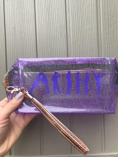 Bts Army Holographic Pouch Cosmetic Bag Pencil Kpop Hallyu Korea Seoul South