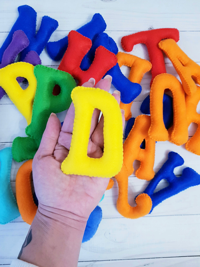 Big Colorful Felt Alphabet Baby Educational Game Preschool, Handmade Alphabet, Stuffed Abc, Nursery Toy