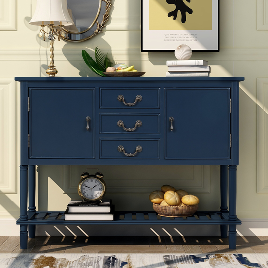 45'' Console Table Sideboard Cabinet Side End Table Sofa Table with 3 Drawer&2 Cabinet&1 Shelf