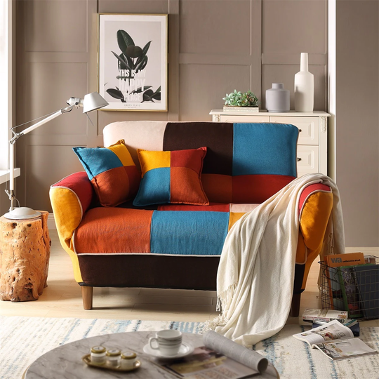 Merax Small Space Colorful Sleeper Sofa with Solid Wood Legs