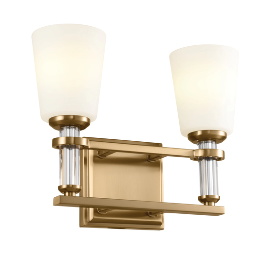 Kichler Lighting Rosalind 14.25 in. 2-Light Brushed Natural Brass Vanity Light