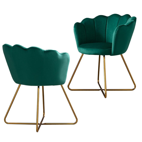 Lotus Linear Design Velvet Accent Chair, Living Room chair Suitable For Office, Lounge, Living Room, Set of 3