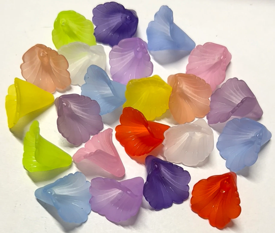 40 Pcs Mixed Color Lucite Flower, 19mm Wide X 20 Long, Colorful Flower, Lucite Flower, Lucite, Resin Flower, Flower Kit, | Lc3