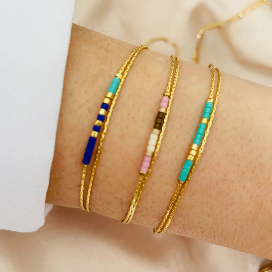 Tiny Beaded Bracelet, Colorful Layering Popular Boho Bracelets, Delicate Bracele