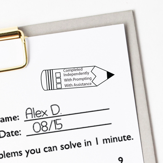 Teacher Pencil Stamp | Custom Completed Check Boxes