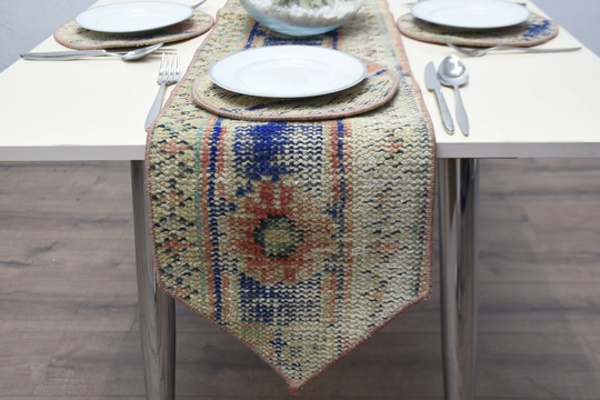 Table Runner Set, Rug & Set Of Six Supla, Decoration Underplate, Kitchen Decor, Service Placemat, Dinnerware Sets, 15