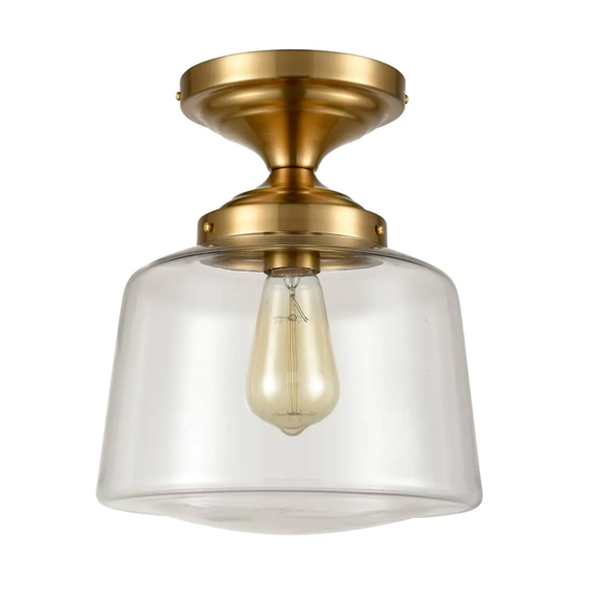 Rieti Modern Semi Flush Ceiling Light, Schoolhouse Clear Glass