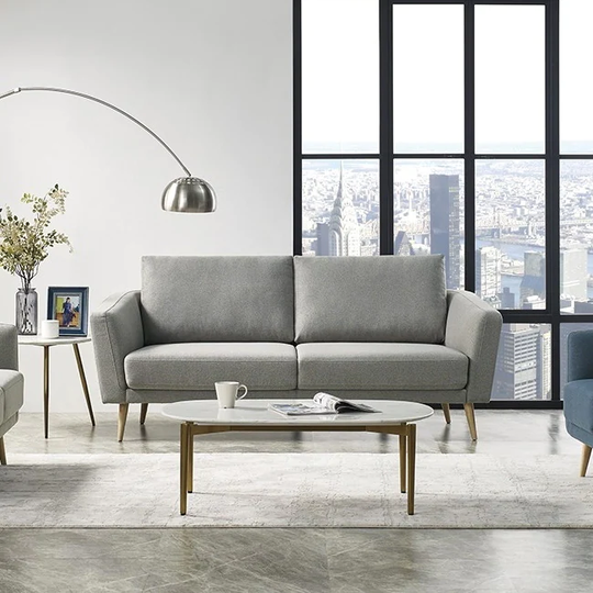 Divani Casa Benham Modern Grey Fabric Sofa
