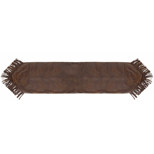 HiEnd Accents Faux Leather Fringed Table Runner 16 X 72