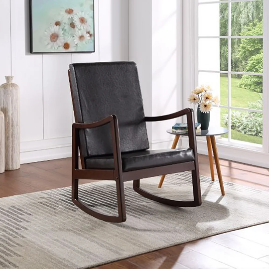 PU Rocking Chair in Dark Brown