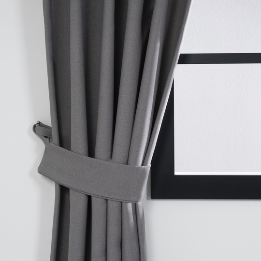 Modern Gray Blackout Curtains, Linen Look Cute Panels, Luxury Drapes Natural Light Grey Colors & Custom Hanging, Extra Wide Long