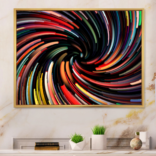 Designart 'Vibrant Color Abstract Spiral' Modern Framed Canvas Wall Art