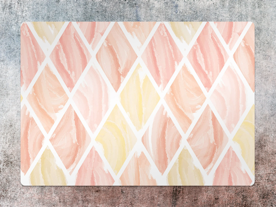 Ruby Shape Chair Mat, Pink Splat Beige Vinyl Floor Watercolor Protective Office Decor, Area Rug, Comfort Game Room Rug