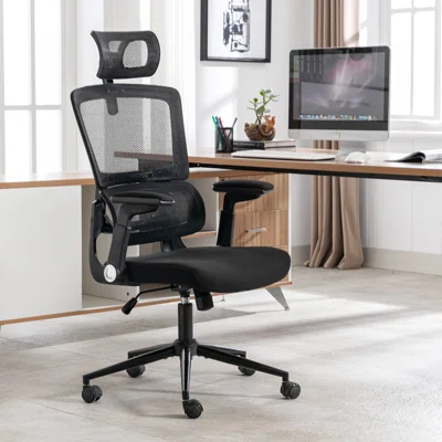 Height-Adjustable Office Chair Ergonomic Office Chair High Back Mesh Computer Chair With Lumbar Support Swivel Rolling Chair With Adjustable Headrest