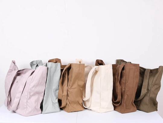 Cream Tote, Oatmeal Cotton Canvas Bag With Pockets, Zipper, Unisex Long Handle Bag, Every Tote Aesthetic, Book