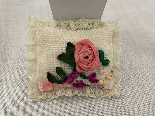 Dollhouse Miniature Pillow ~ Sofa Bed Linens Handmade Decorative 112 Scale Vignette Accessories Diorama