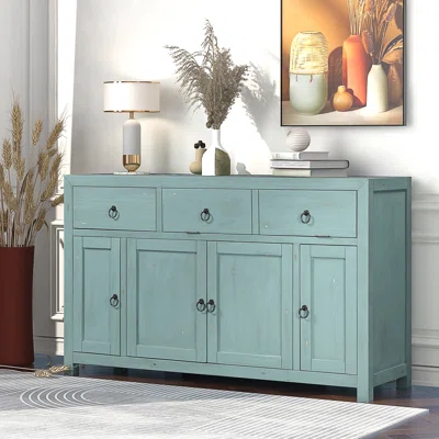 Dilsen 60" Wide 2 Drawer Pine Solid Wood Sideboard