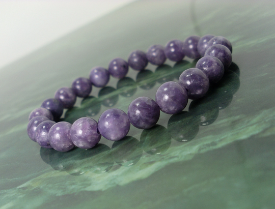 Purple Lepidolite Bracelet 8mm Or 6mm, Natural Gemstone Bracelet, Lithium Women Men Beaded Gift For Her Him + Bag
