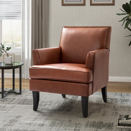 Nileus Living Room Accent Chair with Solid Wooden Legs