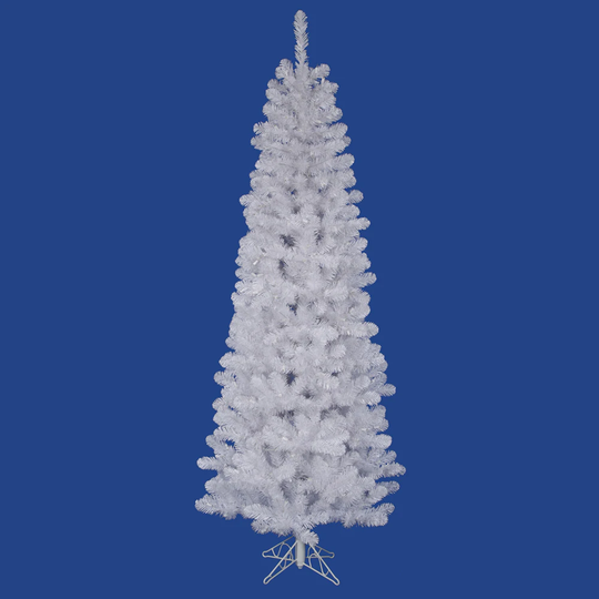 9.5' x 44" White Salem Pencil Pine Tree with 1171 PVC Tips