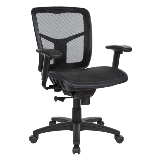 Managers Chair with Height Adjustable Arms, Ratchet Back and Mesh Seat