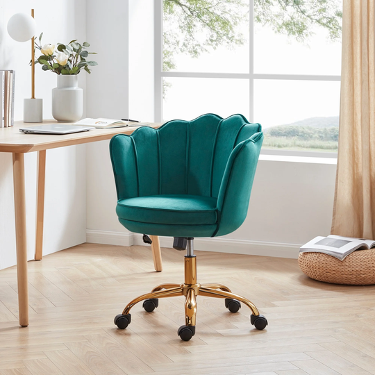 BELLEZE Task Office Desk Chair Velvet Swivel Height Adjustable
