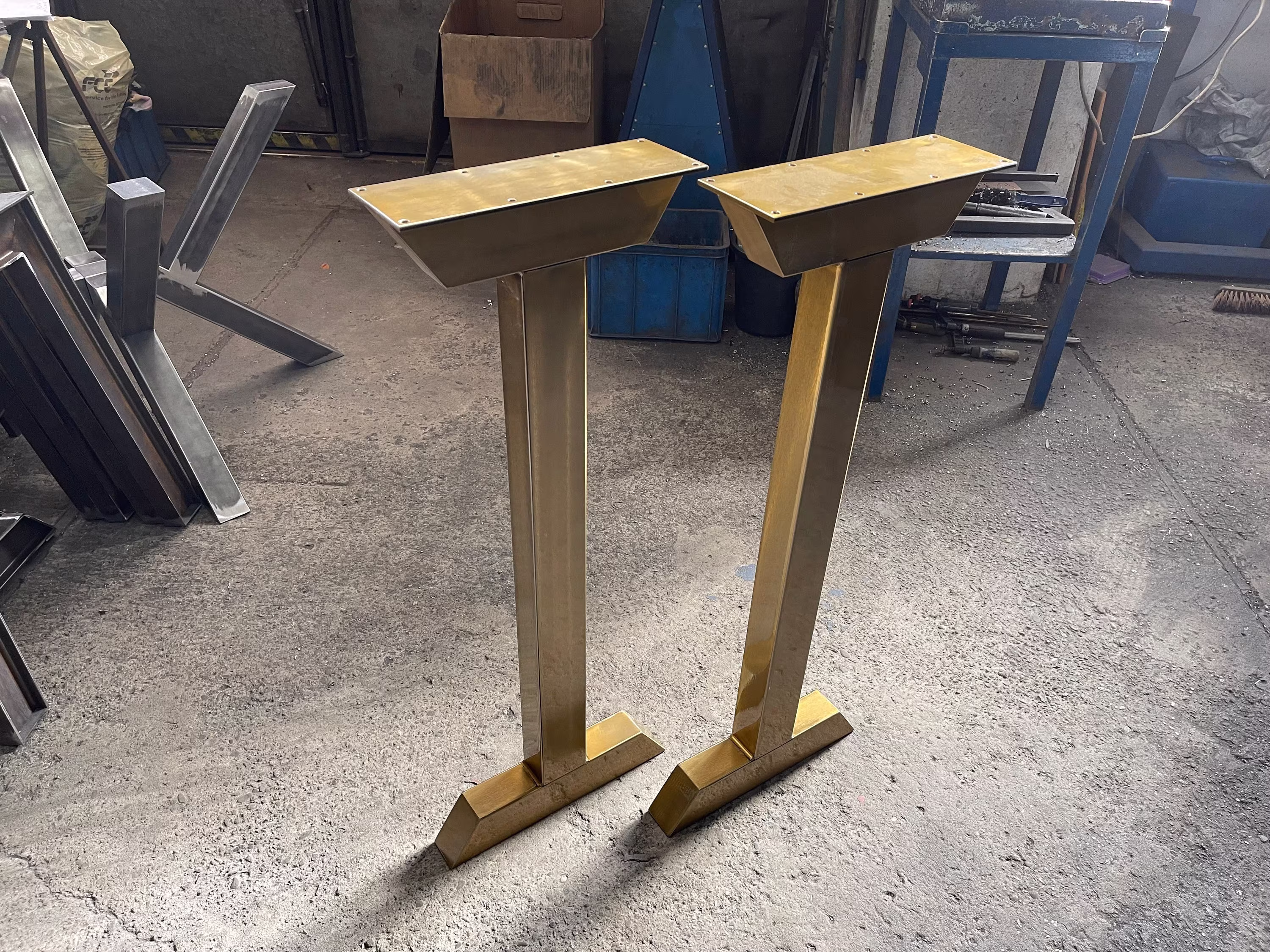Metal Bar Height Table Legs Set Of 2, Table Legs, Steel Legs