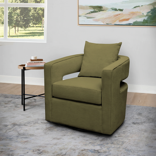 Abbyson Vivi Fabric Swivel Accent Chair