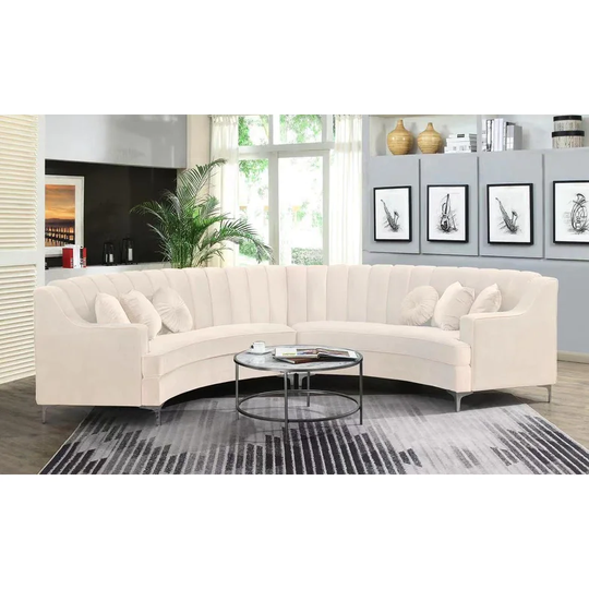 141'' Velvet Curve Sectional Sofa - 142"
