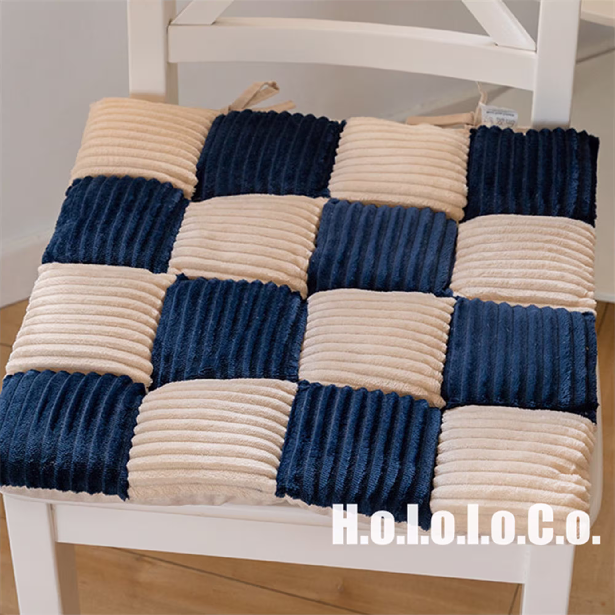 Multiple-Colors Corduroy Pad For Chair, Chair With Ties, Square Seat Cushion, Checkered Pads, Chair Cushions, Pillow Chair, Office