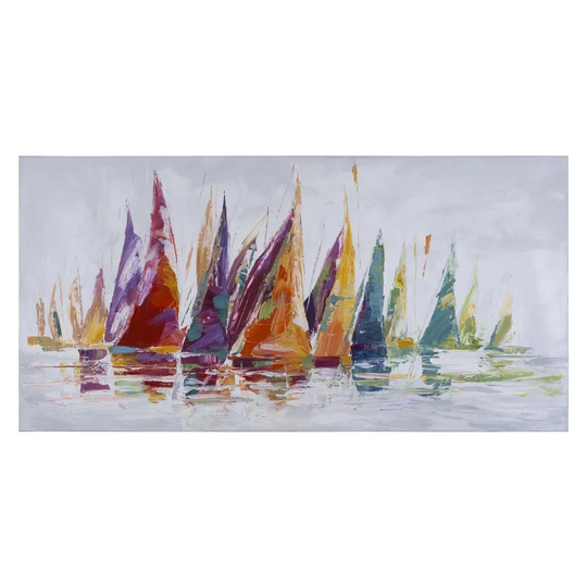 Yosemite Home Decor Rainbow Afloat Original Hand-Painted Wall Art - Multi-Color
