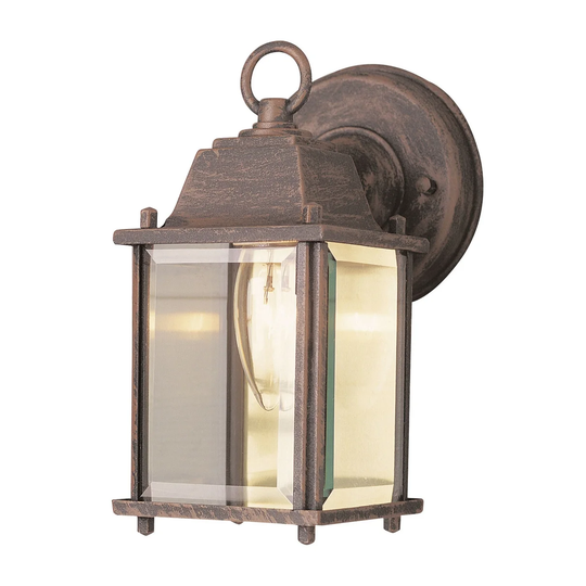 GuisseppeImports 40455 RT One Light Wall Lantern Patrician Rust - Exact Size