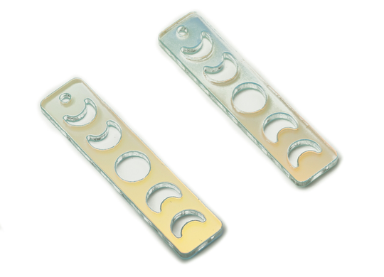 Colorful Acrylic Moon Phase Bar Earring Charms - Rectangle Pendant Jewelry Supplies Color Codea575 39.61x9.12x1.72mm Ac2238-A575