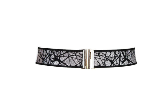 Shinny Waist Cincher Black Gold Silver Elastic Belt Bridal Women's With Buckle