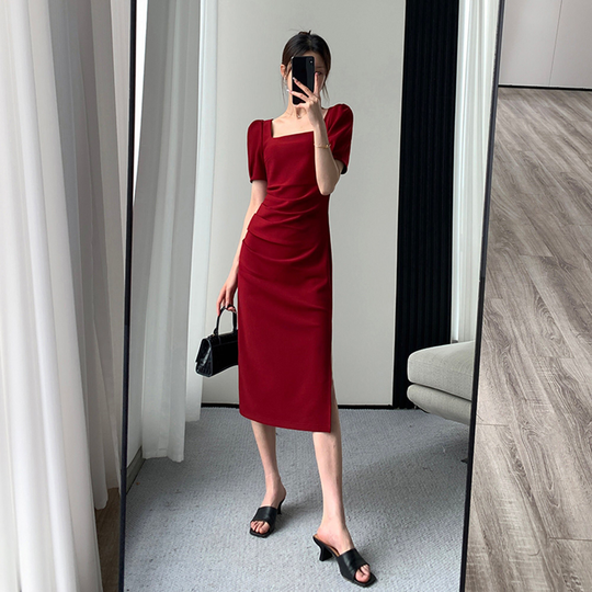 Women Pencil Dress, Long Midi Dress, Semi Formal Dress, Purple Long Dress, Beige Dress, Black Fitted Dress, Wine Dress, Light Green Dress