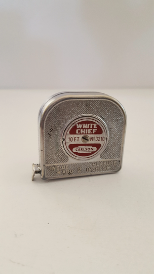 Vintage Rare Size Carlson & Sullivan No. 3210 Tape Measure, Wide 10 Ft "White Chief" Good Condition Replacement Lufkin Rule