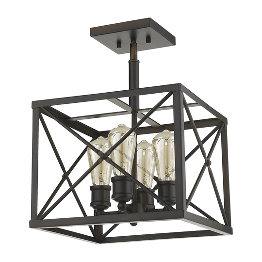 Brooklyn 4-light Oil-Rubbed Bronze Convertible Pendant