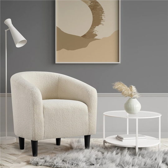 Yaheetech Club Chair Accent Barrel Chair Upholstered Arm Chair