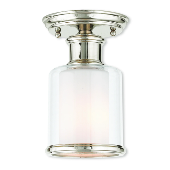 Livex Lighting Middlebush Polished Nickel 1-light Flush-mount Fixture