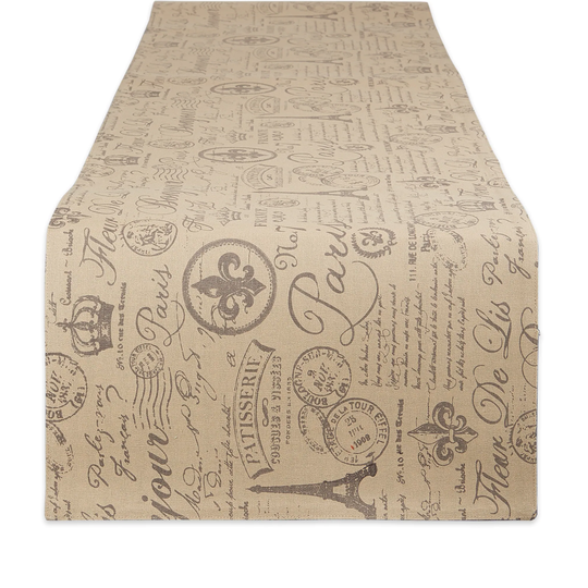 French Flourish Print Table Runner 14x108 - Table Runner, 14x108"