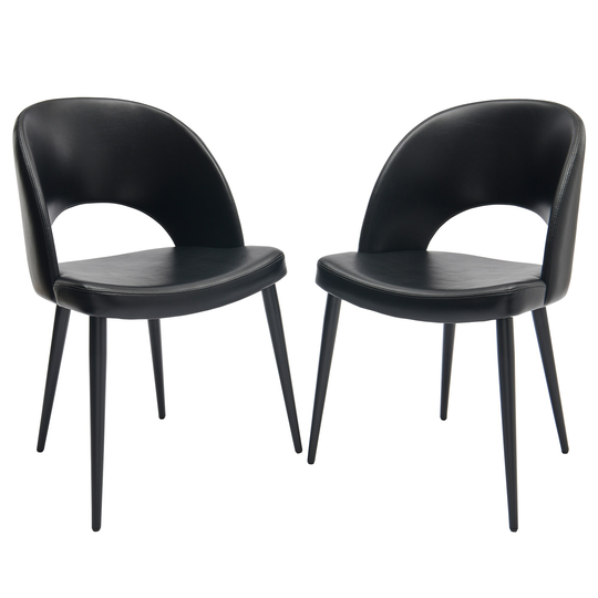 Set of 2 PU Wooden Accent Chairs,Dining Chairs