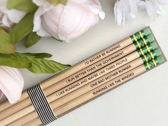 Personalized Running Pencils, Gift For Runners, Gift, Funny Workout Run, Fitness, Her