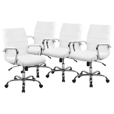 Delyth Upholstered Executive Swivel Office Chairs with Chrome Frame/Arms