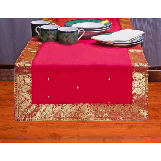 Fire Brick-Hand Crafted Table Runner (India)