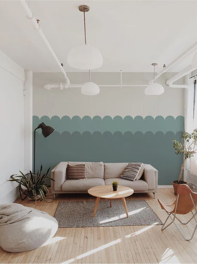 Removable Solid Color Scalloped Wallpaper, Simple Paint Wall Mural, Peel & Stick Wallpaper For Home Décor N024
