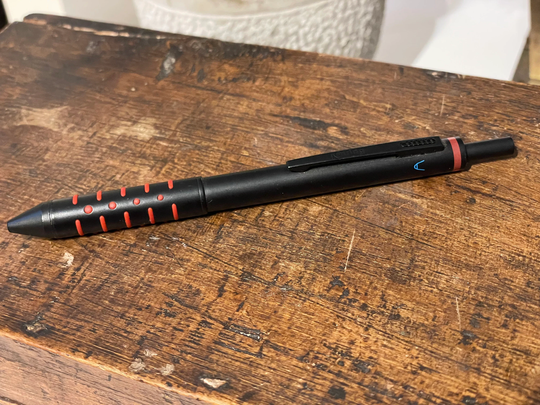 Rotring Artos Quattro 0.7 Pencil + Ballpoint Pen Red Ring Rotring Black Metal Made Germany