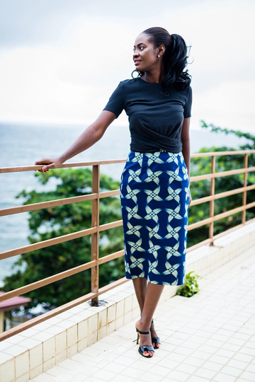 African Fabric Print Pencil Skirt Ankara African Women's